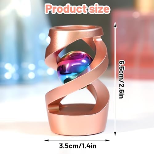 Kinetic Spinning Desk Toy, ADHD Stress Fidget Desktop Decor Rose Gold