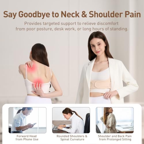 Posture Corrector for Women,Back Brace Shoulder Straightener Beige M/L