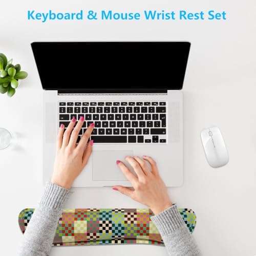 Dapesuom Keyboard Wrist Rest, Memory Foam, Ergonomic, Gaming,Vintage Multi