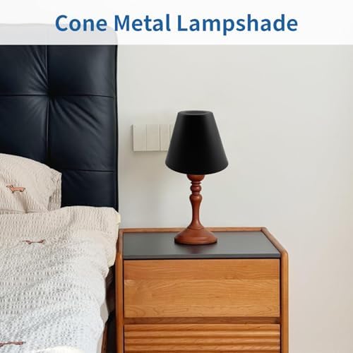 MY MIRONEY 2PCS Black Barrel Metal Lampshade, 5.04" Height