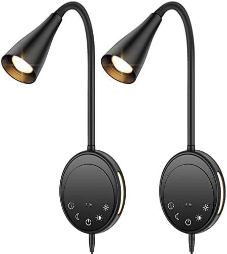 SANKEDOU LED Wall Mount Reading Light, Bedside Reading Lights, 5 Dimmable