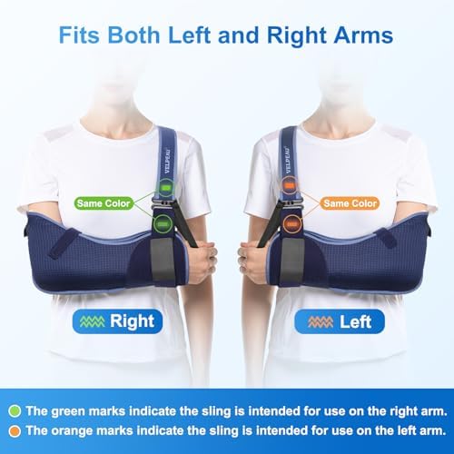 Velpeau Medical Arm Sling Shoulder Immobilizer for Women and Men, Blue M