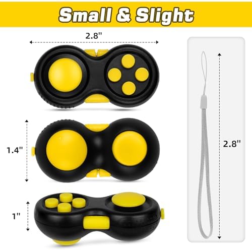 Original Fidget Toy Game, Rubberized Classical Controller Fidget Concentration Toy with 8-Fidget Functions and Lanyard - Excellent for Relieving Stress and Anxiety