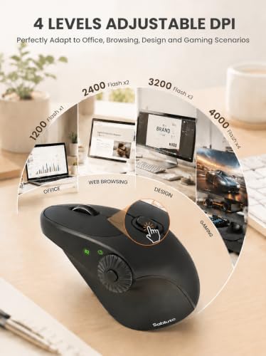 SABLUTE MAM51 Ergonomic Mouse, Bluetooth Mouse with Side Scroll Wheel