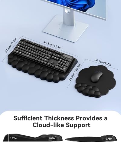 Cloud Wrist Rest for Keyboard and Mouse, Keyboard Riser Pad for Desktop