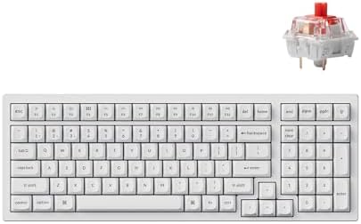 Keychron K4 Pro QMK/VIA Custom Wireless Mechanical Keyboard, Programmable Hot-swappable 100 Keys, RGB Backlight Wired Gaming Keyboard with K Pro Red Switches for Mac/Windows/Linux - White