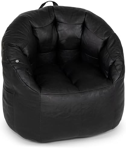 Big Joe Milano Beanbag Chair with Vibe Black Montana Leather