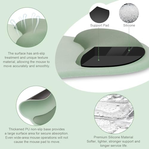 MOSISO Wrist Rest Support for Mouse Pad&Keyboard Set, Antique Green