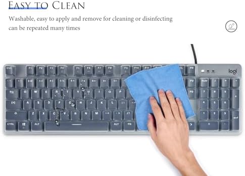 Keyboard Cover Skin for Logitech K845 Mechanical Illuminated Keyboard, Logitech K845 Keyboard Protector Accessories,Ultra Thin Desktop PC Silicone Keyboard Cover-Clear