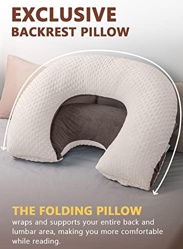 INSEN Reading Pillow, Back Pillow for Sitting in Bed and Couch, Gaming Pillow for Adults, Sit Up Support for Bed