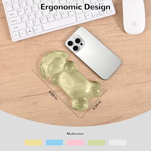 Gel Mouse Wrist Rest, Yellow Dog Wrist Support for Mouse, Cute Ergonomic Wrist Rest for Mouse Wrist Pad, Comfortable Pain Relief for Typing and Gaming