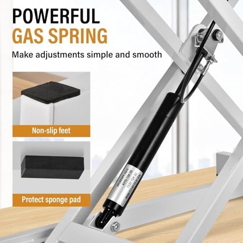 37 Inch Standing Desk Converter, Height Adjustable Desktop Standing Desk, Stand Up Riser Compatibles with 2 Computer, Stand Up Converter Laptop Workstation to 18.8" Tall, Black
