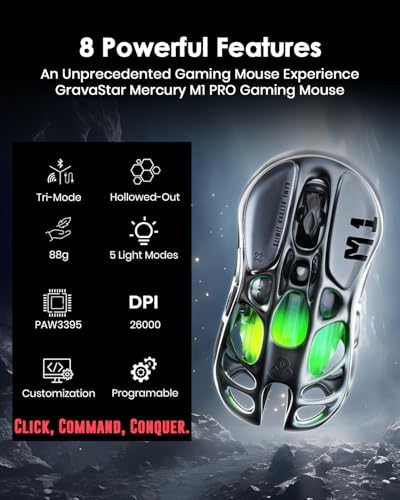 GravaStar Mercury M1 Pro Tri-Mode Wireless Gaming Mouse