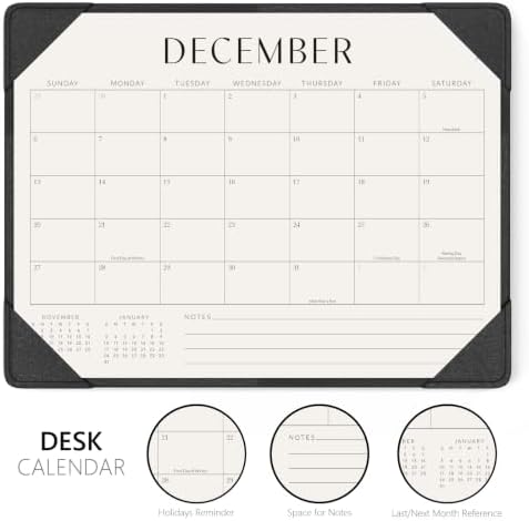 Jotsome Desk Calendar 2026-2027 with Protective Mat 14"x10.5"