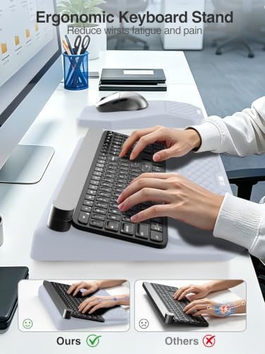 Ergonomic Wrist Rest with Keyboard Stand and Mouse Pad for Easy Typing
