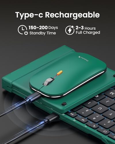 ProtoArc XKM01 Full-Size Foldable Keyboard Mouse Combo for Travel - Green