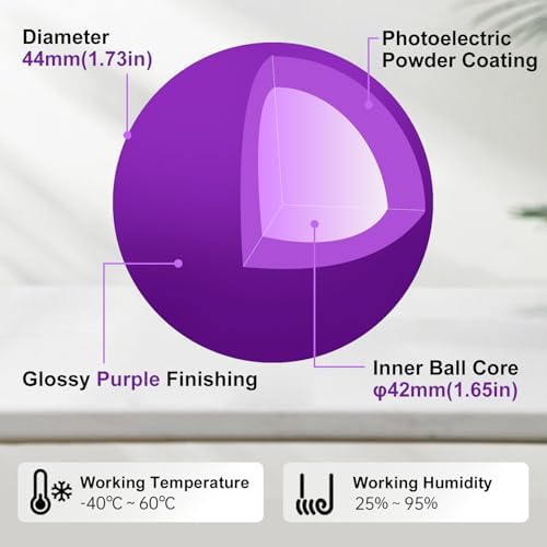 SANWA Trackball 44mm/1.73in, Replacement Ball for ELECOM DEFT/DEFT PRO, and Other Compatible Trackball Mouse, Glossy Purple