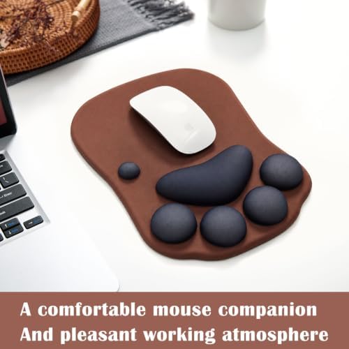 Cat Paw Mouse Pad, Ergonomic Mouse Mat with Wrist Support