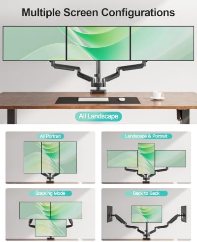 MOUNT PRO Triple Monitor Mount for Max 32" Screens, Up to 19.8lbs Each