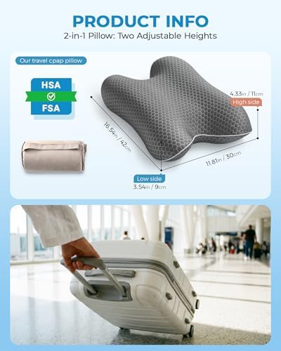 Elviros CPAP Pillow HSA/FSA Portable Travel Pillow