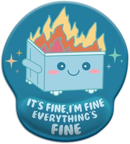 Blusabaca Dumpster on Fire Mouse Pad with Wrist Rest Ergonomic Mousepad