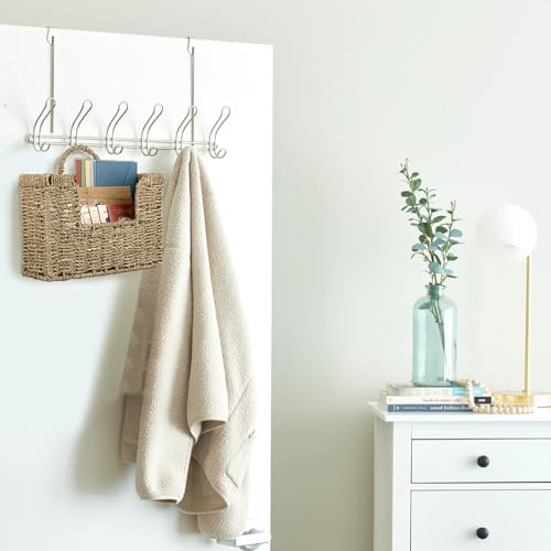 BTSKY Woven Hanging Magazine Holder, Seagrass Magazine Basket, Wall Mounted Storage Basket for Books & Files, Wall File Organizer Magazine Rack with Handle for Home & Office - 12x4.3x7.9 Inch