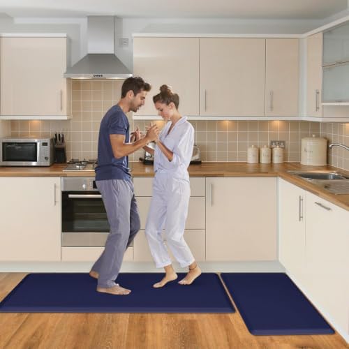 HappyTrends 2 PCS Kitchen Mat Cushioned Anti-Fatigue Floor Mat,
