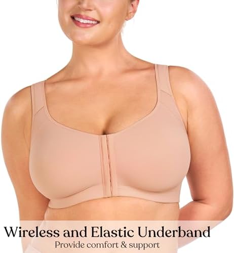 HSIA Posture Bras for Women Front Closure No Underwire Back Support Bra