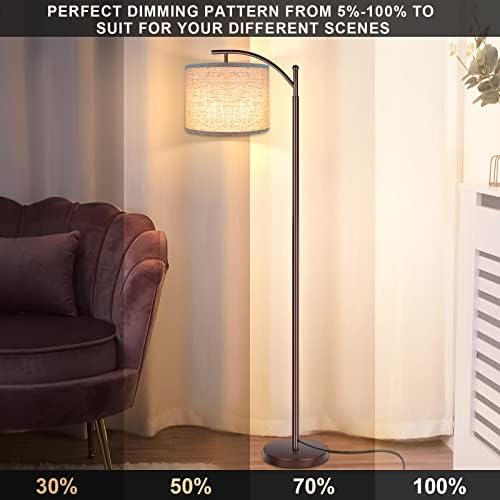 Floor Lamp for Living Room, 4 Color Temperature LED Floor Lamp with Remote Control & Foot Switch, LED Bulb Included, Modern Standing Lamp for Bedroom, Study Room, Office - Oil Rubbed Bronze