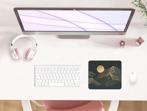 eulps Mouse Pad with Stitched Edge, Multiple Patterns Computer Mouse Pads with Non-Slip Rubber Base, Washable Cloth Mousepad, for Gaming, Laptop, PC (Lunar Peaks)