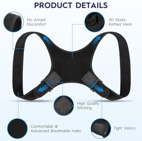 Back Brace Posture Corrector for Men - Bionic System Upper Back Support Shoulder Posture Brace for Women, Newly Adjustable Back Straightener Neck Pain Relief 004-L
