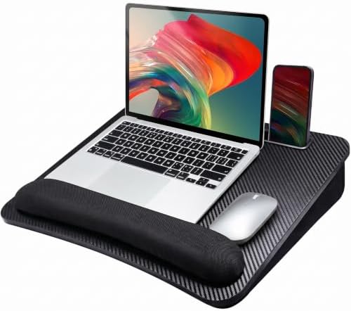 HUANUO Laptop Lap Desk with Cushion, Fit up to 15.6" Laptop, Black