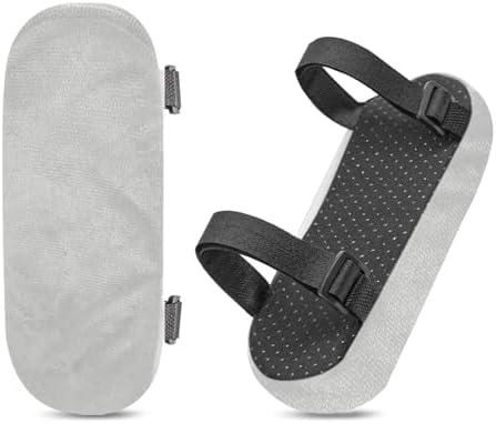 Set of 2 Soft Memory Foam Office Chair Arm Covers, Wheelchair Armrest Pads for Elbow & Forearm Pressure Relief, Chair Arm Rest Pads Cushions for for Office Desk Gaming Chair, Grey