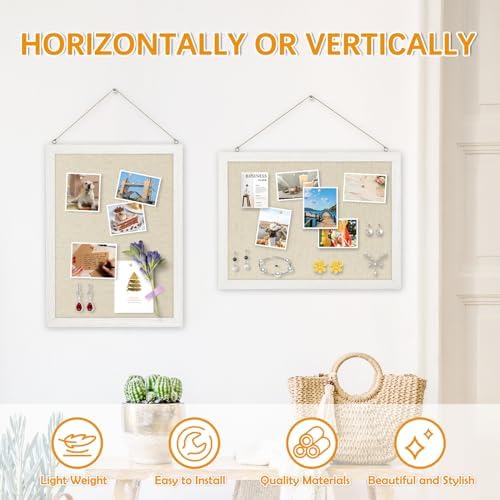 DOLLAR BOSS Double-Sided Bulletin Boards with Linen 16"x12" 2Pcs Cork Board