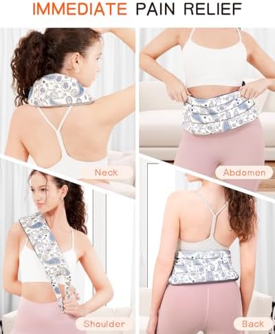 Microwave Heating Pad for Back with Moist Heat, Extra Large Microwavable Heating Wrap for Lumbar, Waist, Stomach, Shoulder, Neck Hot or Cold Pack, Reusable, Portable