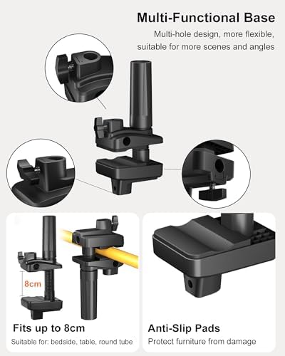 17.3" Portable Monitor Stand, Foldable Tablet Arm Mount for Desk, Kindle Holder for Reading in Bed, Adjustable Phone Stand Compatible with iPad Pro Air Mini, Samsung Galaxy Tab S9, Kindle, Cell Phone