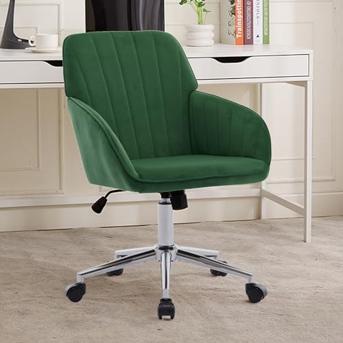 Home Office Desk Chair, Memory Foam Swivel Task Chair with Gold Base