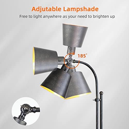 LALISU Industrial Floor Lamps Rustic Farmhouse Floor Lamps for Living Rooms