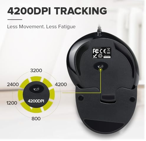 DELUX Wired Ergonomic Vertical Mouse, for Medium Hands(M618XU-Black)