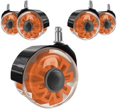 Hirate 3 inch Office Furniture Casters 7/16 inch Stem Dual Rubber Wheel