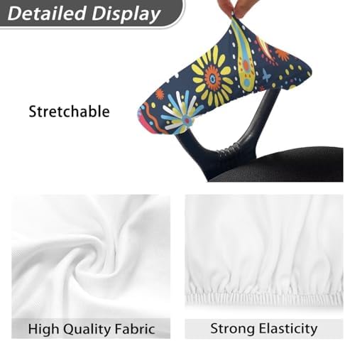 Polynesian Print Office Chair Armrest Slipcovers, 2 Pack Arm Covers, Skin Friendly