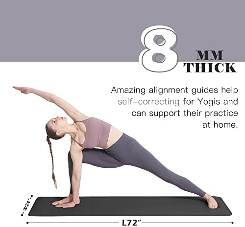 UMINEUX Yoga Mat Extra Thick 1/3'' & 2/5" Non Slip Yoga Mats for Women Eco Friendly TPE Fitness Exercise Mat with Carrying Sling & Storage Bag