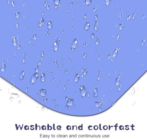 Small Mouse Pad 6 x 7 Inch, Blue Color, Oval Mini Mouse Pad with Non-Slip Rubber Base, Waterproof Compact Mouse Mat for Laptop Computer Wireless Mouse Keyboard Tray Home Office Travel