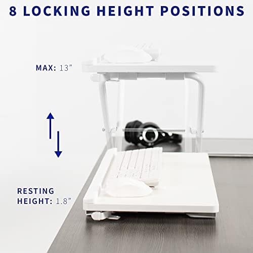VIVO White 27 in Single Top Keyboard and Mouse Riser, DESK-V000PW