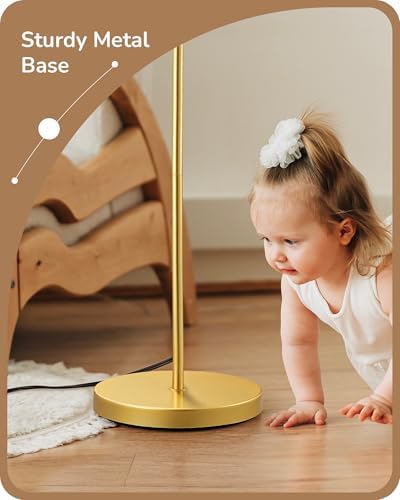 EDISHINE 64.7IN Gold Floor Lamp for Living Room with Remote, Standing Lamp