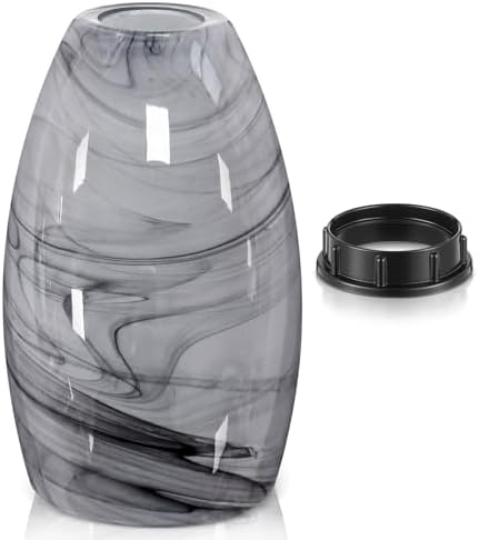 Teenyyou 1 Set Oval Glass Lamp Shade Replacement, Gray Marble
