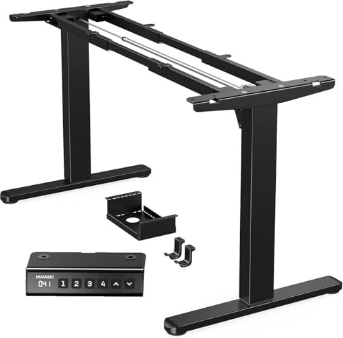 HUANUO Electric Standing Desk Frame with Double Crossbeam,Black Frame Only