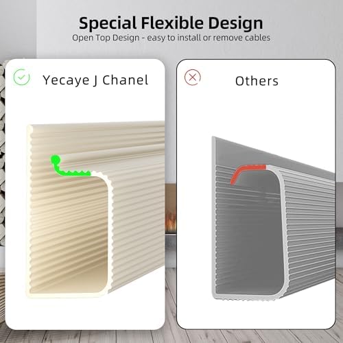 YECAYE Cable Management Under Desk, 94.2 in, Cable Raceway, Beige