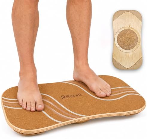 Rocalt Standing Desk Balance Board, Anti Fatigue Cork Wobble Board