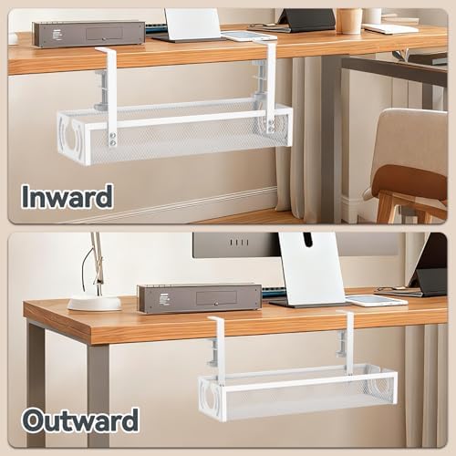 Cable Management, 15'' Under Desk Cable Management Tray No Drill